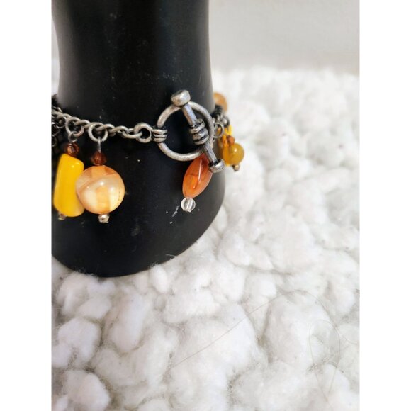 Metal Charm. Bracelet 7 inches Earth Tones - Picture 8 of 15